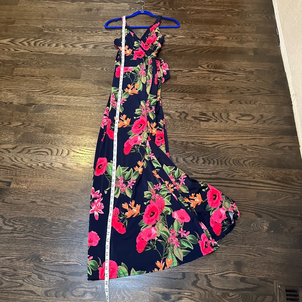 Market & Spruce Navy Floral Maxi Wrap Dress – Size Small - Picture 6 of 8